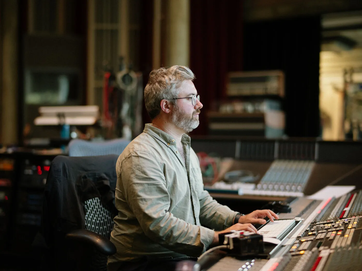 Euan Burton mixing at the desk